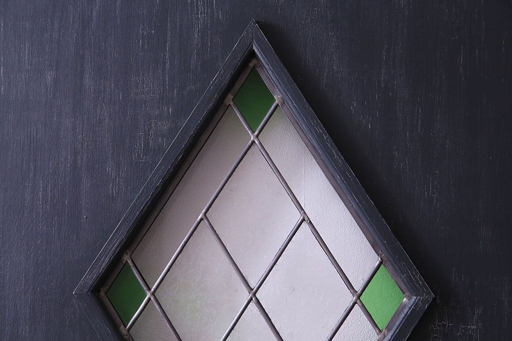 【S様ご成約分】結霜ガラス入り　シャビーなアンティークペイントドア(建具、引き戸)