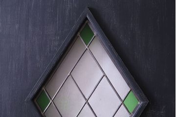 【S様ご成約分】結霜ガラス入り　シャビーなアンティークペイントドア(建具、引き戸)