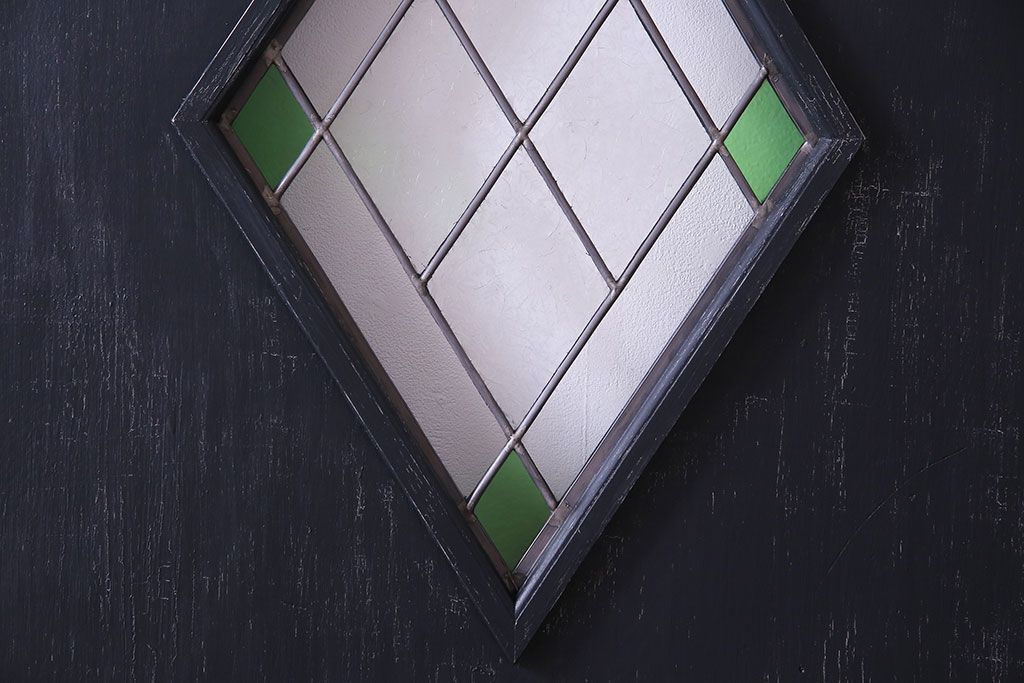 【S様ご成約分】結霜ガラス入り　シャビーなアンティークペイントドア(建具、引き戸)