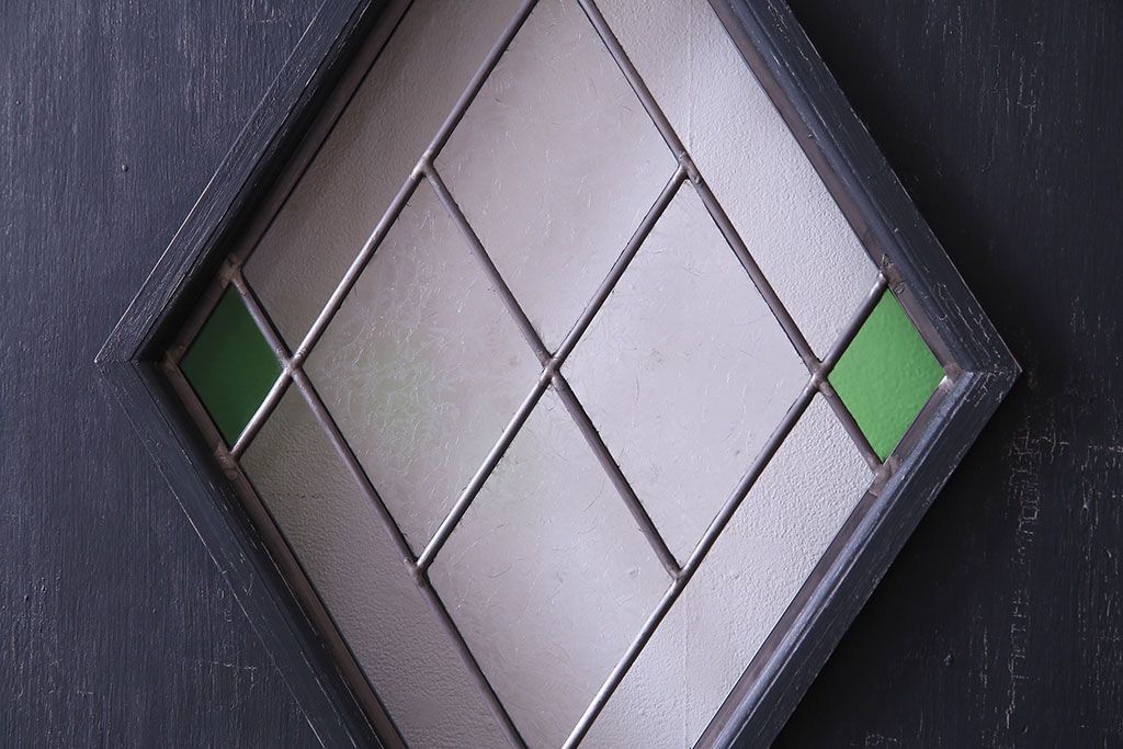 【S様ご成約分】結霜ガラス入り　シャビーなアンティークペイントドア(建具、引き戸)