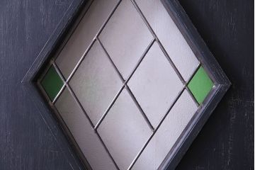 【S様ご成約分】結霜ガラス入り　シャビーなアンティークペイントドア(建具、引き戸)