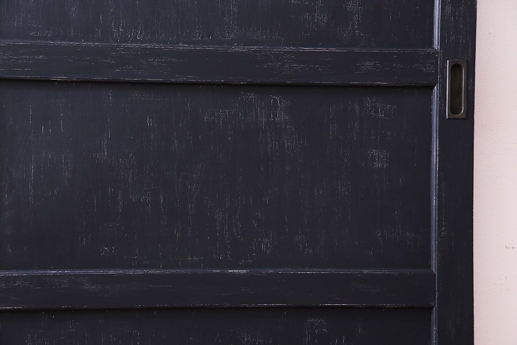 【S様ご成約分】結霜ガラス入り　シャビーなアンティークペイントドア(建具、引き戸)