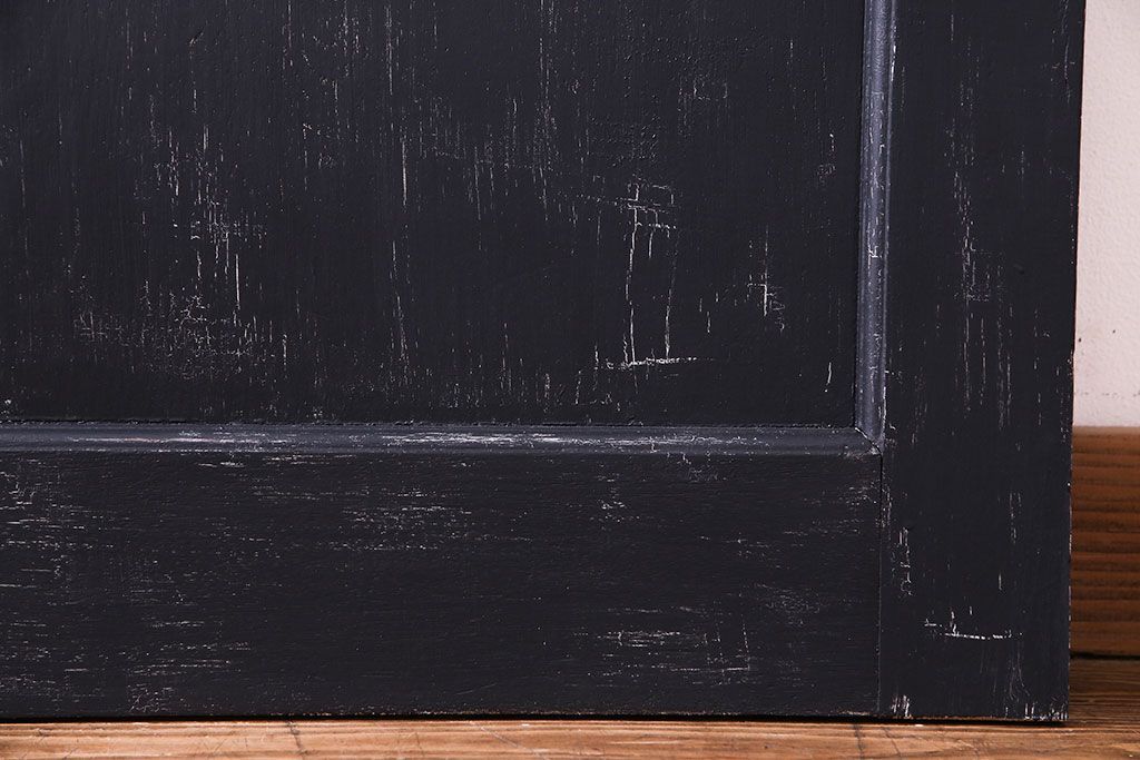 【S様ご成約分】結霜ガラス入り　シャビーなアンティークペイントドア(建具、引き戸)