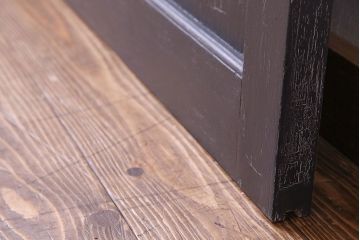 【S様ご成約分】結霜ガラス入り　シャビーなアンティークペイントドア(建具、引き戸)