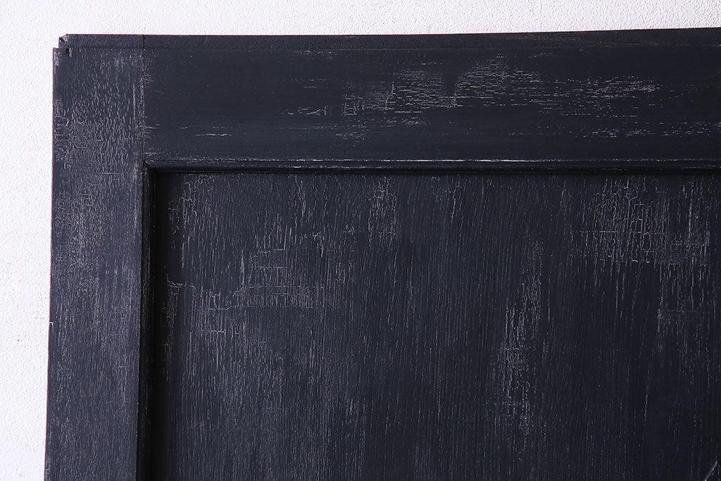 【S様ご成約分】結霜ガラス入り　シャビーなアンティークペイントドア(建具、引き戸)