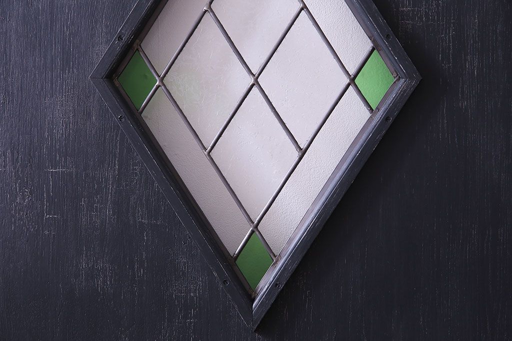 【S様ご成約分】結霜ガラス入り　シャビーなアンティークペイントドア(建具、引き戸)