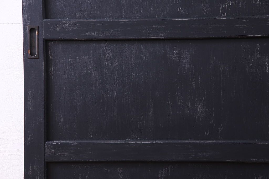 【S様ご成約分】結霜ガラス入り　シャビーなアンティークペイントドア(建具、引き戸)