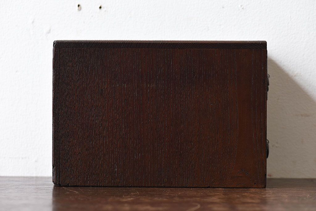 アンティーク家具　和製アンティーク　総栗材　可愛らしいサイズの木製小引き出し(印鑑箱、印箱)