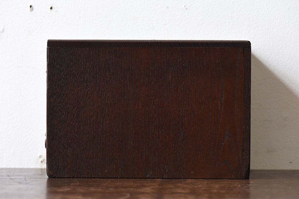 アンティーク家具　和製アンティーク　総栗材　可愛らしいサイズの木製小引き出し(印鑑箱、印箱)
