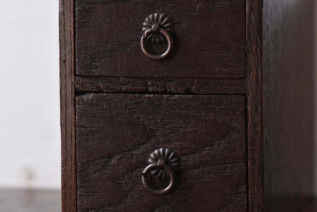 アンティーク家具　和製アンティーク　総栗材　可愛らしいサイズの木製小引き出し(印鑑箱、印箱)