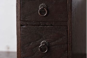 アンティーク家具　和製アンティーク　総栗材　可愛らしいサイズの木製小引き出し(印鑑箱、印箱)