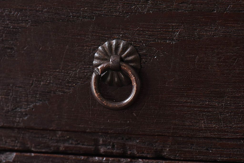 アンティーク家具　和製アンティーク　総栗材　可愛らしいサイズの木製小引き出し(印鑑箱、印箱)