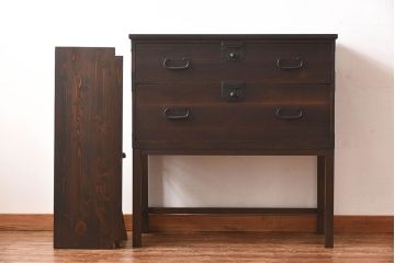 アンティーク家具　和製アンティーク　使いやすさアップ!脚付きチェスト(引き出し、時代箪笥、サイドボード)(3)