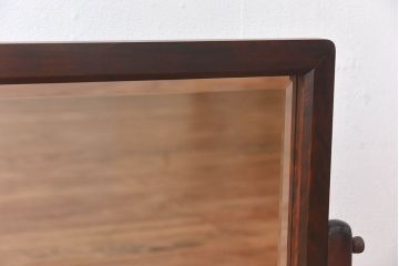 アンティーク雑貨　中古　北海道民芸家具　なめらかな木の風合いが魅力のミラー(スタンドミラー、鏡)