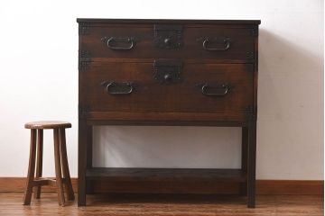 アンティーク家具　和製アンティーク　明治大正期の風情が味わえる脚付サイドボード(時代箪笥、チェスト)