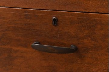 レトロ家具　昭和レトロ　ナラ材使用の味わいのある上質なカップボード(重ね食器棚、戸棚)