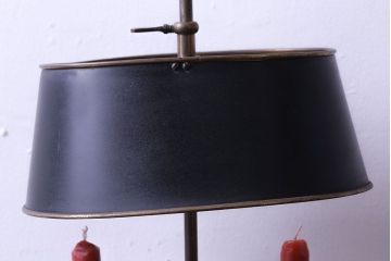 アンティーク雑貨　フランスアンティーク　シックな燭台付きテーブルランプ(デスクスタンド)