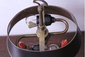 アンティーク雑貨　フランスアンティーク　シックな燭台付きテーブルランプ(デスクスタンド)