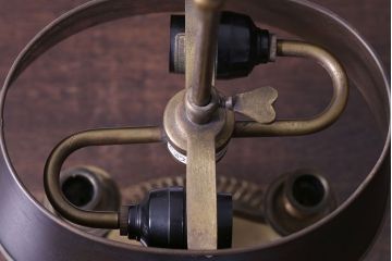 アンティーク雑貨　フランスアンティーク　シックな燭台付きテーブルランプ(デスクスタンド)