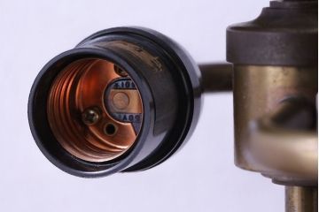 アンティーク雑貨　フランスアンティーク　シックな燭台付きテーブルランプ(デスクスタンド)