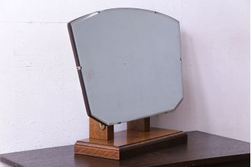 アンティーク雑貨　イギリスビンテージ　アンティークのシンプルなミラー(鏡、卓上ミラー)