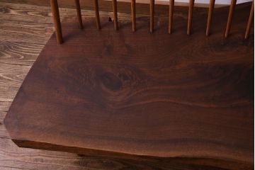 中古　ジョージナカシマ　BENCH　CN108　木そのままの味わいが伝わるコノイドベンチ(ジョージ・ナカシマ、長椅子、板座チェア)