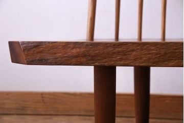 中古　ジョージナカシマ　BENCH　CN108　木そのままの味わいが伝わるコノイドベンチ(ジョージ・ナカシマ、長椅子、板座チェア)