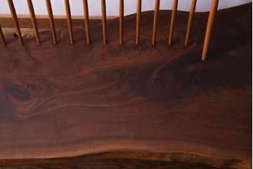 中古　ジョージナカシマ　BENCH　CN108　木そのままの味わいが伝わるコノイドベンチ(ジョージ・ナカシマ、長椅子、板座チェア)