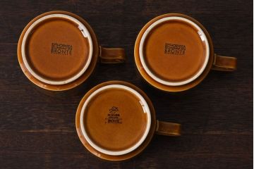 イギリスビンテージ　HORNSEA(ホーンジー)　BRONTE(ブロンテ)シリーズ　カップ&ソーサー&プレート3客セット(洋食器)