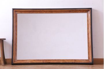 アンティーク雑貨　中古　イタリア製　高級感のある鳥眼杢のミラー(鏡)