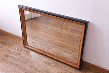 アンティーク雑貨　中古　イタリア製　高級感のある鳥眼杢のミラー(鏡)