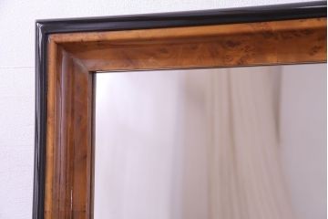 アンティーク雑貨　中古　イタリア製　高級感のある鳥眼杢のミラー(鏡)
