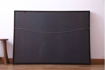 アンティーク雑貨　中古　イタリア製　高級感のある鳥眼杢のミラー(鏡)