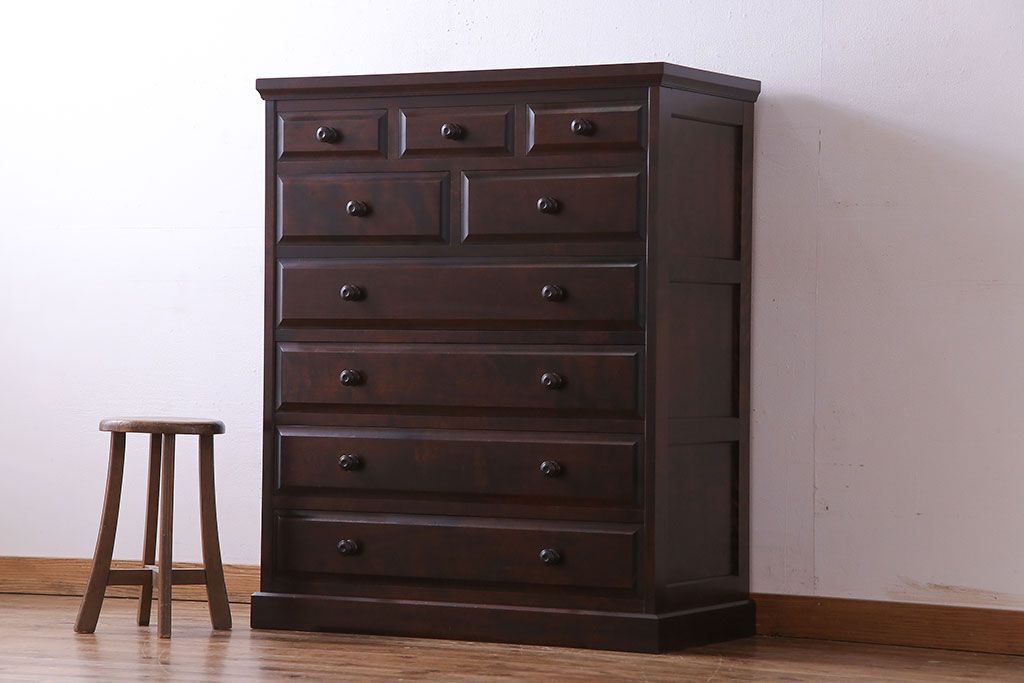 中古　北海道民芸家具　シックなチェスト(定価約24万円)