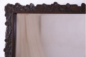 ヴィンテージ家具　ビンテージ　伝統工芸　軽井沢彫り　高級感のある佇まいのドレッサー(鏡、鏡台)
