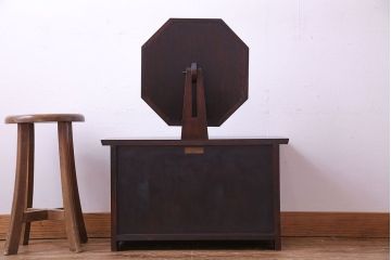 アンティーク雑貨　ビンテージ　松本民芸家具　絶版品!#303型　目を引くシルエットの八角鏡台(ミラー)