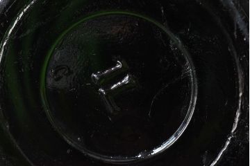 アンティーク雑貨　フランスアンティーク　DURFOR(ダルフール)　緑のガラスビン(保存瓶、ジャー)