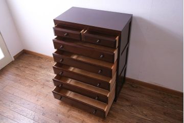 中古美品　松本民芸家具　D型整理タンスI(箪笥、チェスト)(定価約28万円)