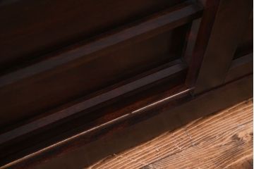 中古　特注品　松本民芸家具 落ち着いた雰囲気のA型下駄箱(収納棚)(定価約24万円)