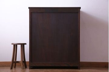 中古　特注品　松本民芸家具 落ち着いた雰囲気のA型下駄箱(収納棚)(定価約24万円)