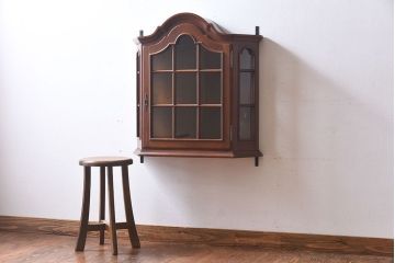 ヴィンテージ家具　フランスビンテージ　オーク材製おしゃれなウォールシェルフ(壁掛け収納、ラック)