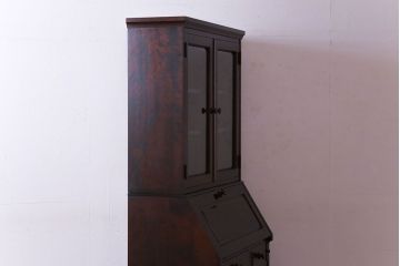 中古　北海道民芸家具　上品な雰囲気漂うライティングビューロー(机、収納棚)(定価約50万円)(2)