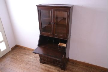 中古　北海道民芸家具　上品な雰囲気漂うライティングビューロー(机、収納棚)(定価約50万円)(2)