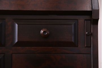 中古　北海道民芸家具　上品な雰囲気漂うライティングビューロー(机、収納棚)(定価約50万円)(2)