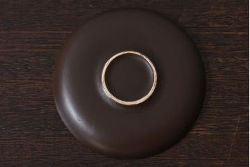 イギリスビンテージ　Honiton Pottery チョコレートブラウンのカップ&ソーサー2客セット(洋食器、陶器)(2)