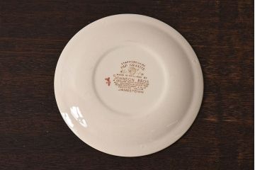アンティーク雑貨　イギリスビンテージ　JOHNSON BROTHERS(ジョンソン・ブラザーズ) JAMESTOWN(ジェームズタウン)カップ&ソーサー&プレート2客セット(洋食器)