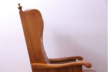 中古　横浜クラシック家具　ダニエル(daniel)　A-518　レオナマスターチェア (Leona)　本革ハイバックアームチェア(ソファ)(定価約70万円)