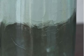 アンティーク雑貨　イギリス　SOLIDEX　金具の風合いと薄緑の色合いがおしゃれなガラスビン(保存瓶・ジャー)(2)