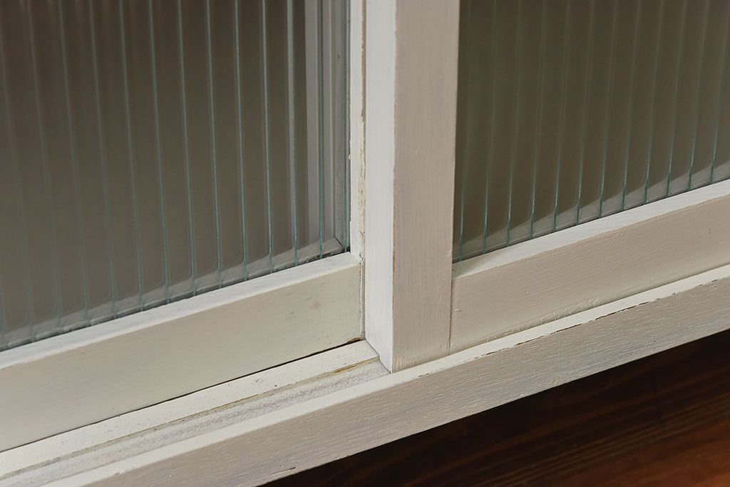 アンティーク家具　両面使いで便利!モールガラス引き戸の作業台(カウンターテーブル)