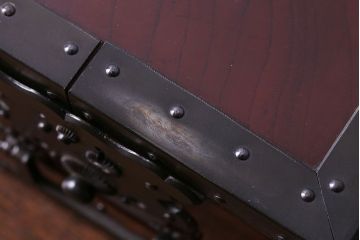 中古　匠工芸製　木地呂塗りのツヤが美しい金庫箪笥(帳箱、船箪笥、千両箱)